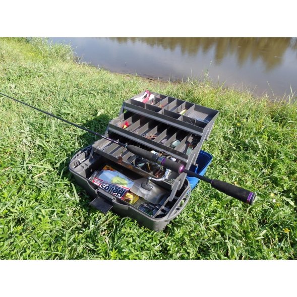 Ящик рыболовный Helios трехполочный синий T-HS-FB3-B