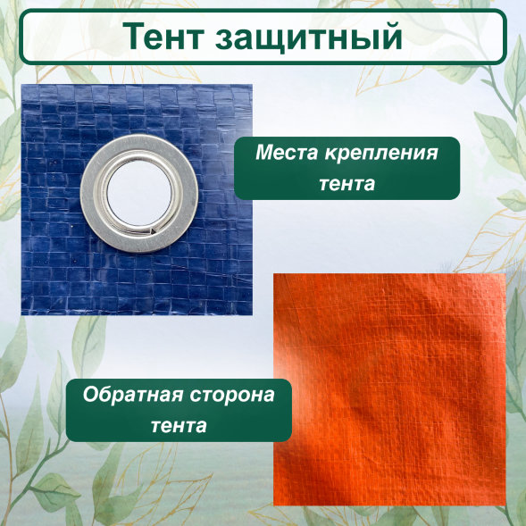 Тент защитный 2x3, плотность 110гр/m2, синий