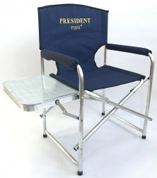 Кресло директорское President Fish Vip складное алюминий со столиком синее арт.6305 011